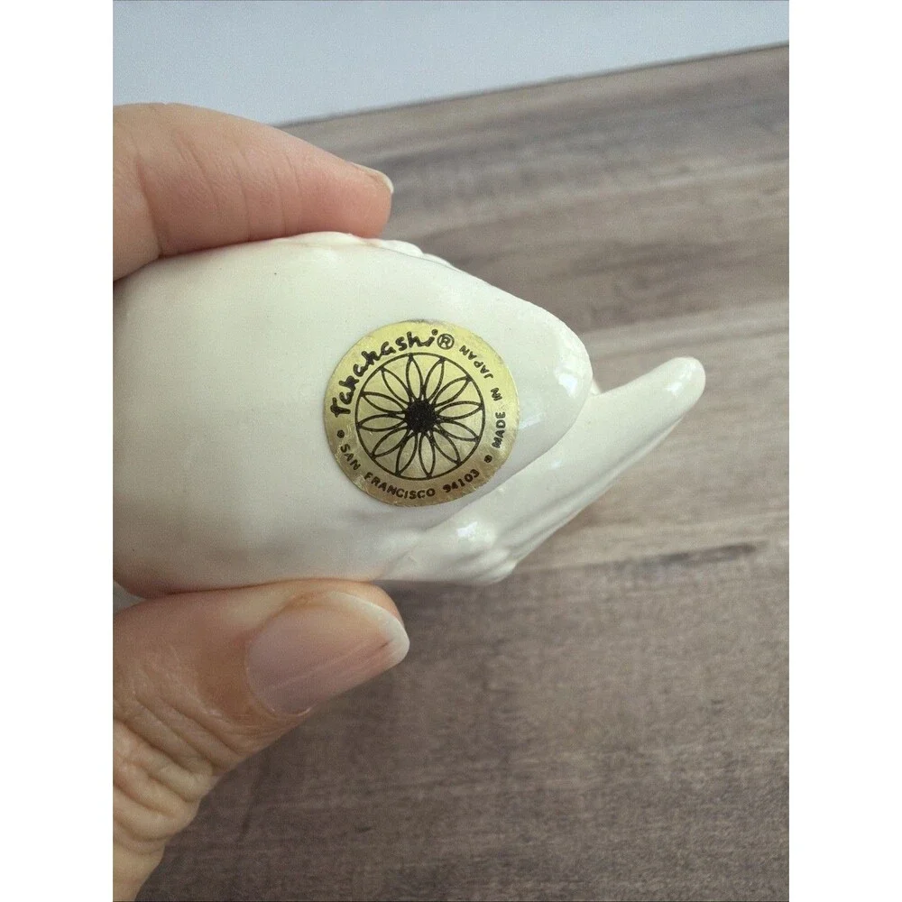 Pair Of Duck Goose Ceramic Porcelain Napkin Rings Takahashi Japan